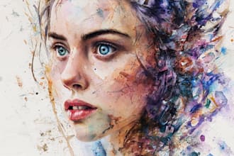 draw watercolor portrait painting, photo to watercolor