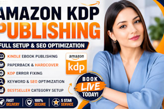 publish your book on amazon KDP with full setup and optimization