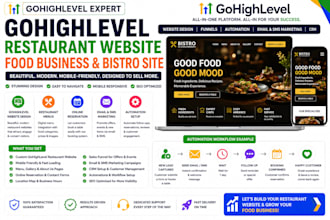 build gohighlevel restaurant website ghl food business website ghl bistro site