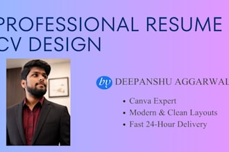 design a professional corporate resume and CV in canva