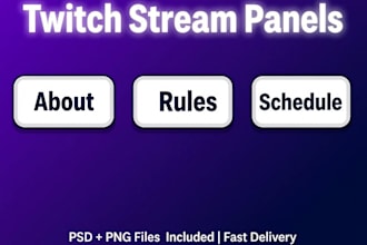 design twitch banner and panels for youtube streamers