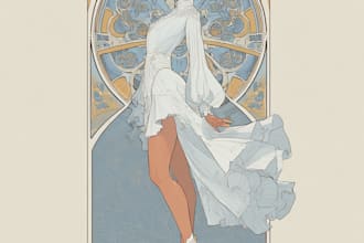 drawn dark art with art nouveau style for tshirt and etc