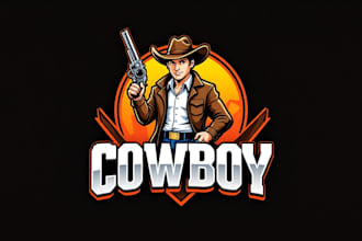 create an awesome cowboy mascot logo in 12 hours