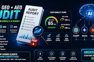 do complete SEO, GEO and aeo audit with ai search optimization report