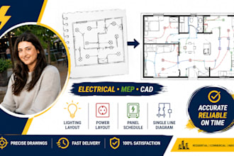 electrical layout autocad, wiring diagram drafting, mep drafting service