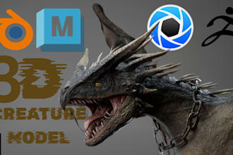 sculpt 3d creature monster alien and animal model for game and animation