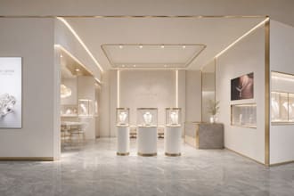 do 3d trade booth luxury booth design jewelry booth 3d exhibition visualization