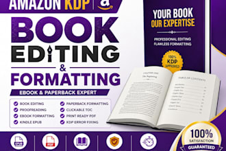 format your book for amazon KDP print, ebook with professional layout