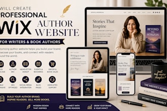 create professional wix author website for writers and book authors