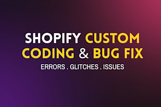 fix shopify bugs and website errors copy