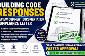 write building code responses, review comment documentation, compliance letter