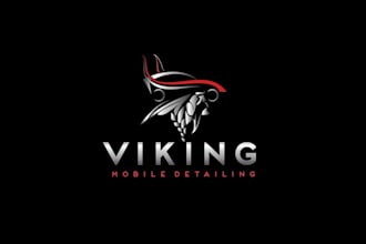 design minimalist viking mobile detailing logo