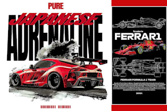 create car racing tshirt artwork for your race team and motorsport brand
