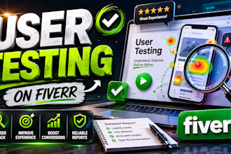 test your website or app and provide user testing UX review
