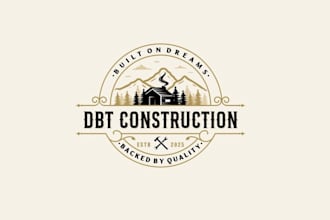 design rustic construction company logo