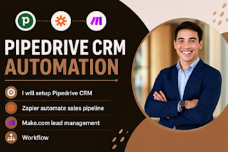 setup pipedrive CRM zapier automation sales pipeline lead make com workflows