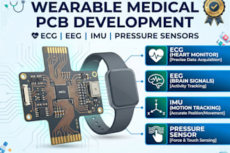 develop wearable medical device pcb with ecg eeg imu pressure sensors