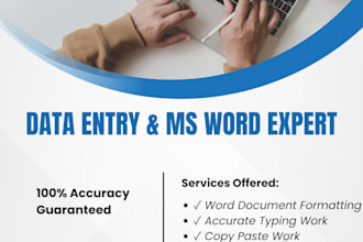 do professional graphic design and ms word data entry work