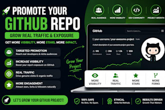 promote your github repo to grow real traffic, exposure, github project