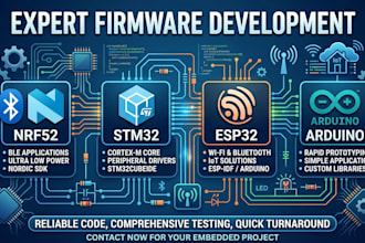 do firmware development for nrf52 stm32 esp32 arduino