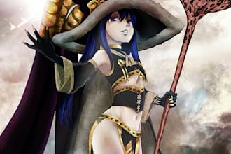 draw an  anime art, custom character
