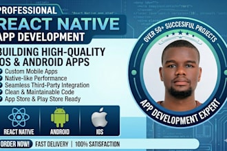 develop react native mobile app for android and ios with laravel backend