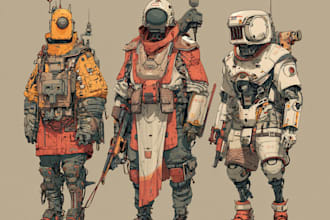 make professional sci fi character artwork