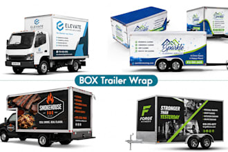 do box trailer wrap design, vehicle wrap design, van wrap