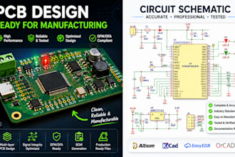 design pcb and circuit schematic ready for manufacturing and prototyping