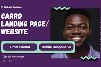 design professional carrd landing page, carrd website