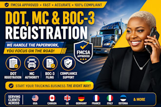 do dot registration, mc authority and boc 3 filing for trucking company