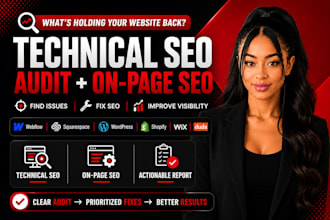 technical seo audit on page for webflow squarespace wordpress shopify wix duda