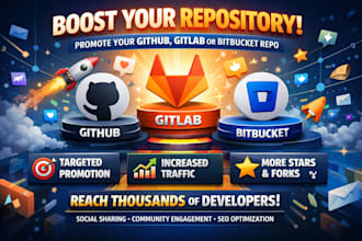 market your github, gitlab or bitbucket repository to active community