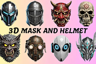 design 3d mask 3d helmet 3d cosplay mask amor 3d custom mask print and paint
