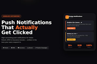 write converting hinglish push notifications for fintech and bfsi brands