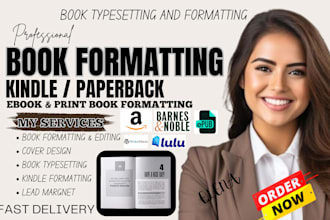 format fiction book, design book typesetting for ebook and paperback