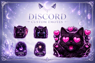 create cute anime emotes for twitch and discord pack 6,12,24