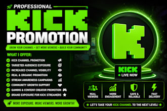 do organic kick promotion and grow your kick channel