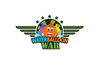 create fun hip perfect logo for a water balloon fight event