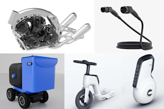 do 3d product design cad model car part, ev accessories, motorbike in solidworks