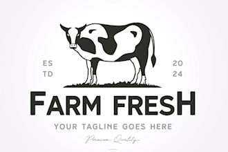 design vintage dairy farm logo