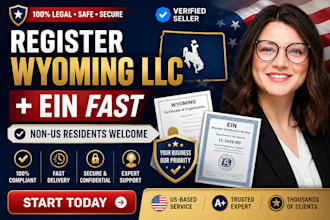 do US llc registration, register wyoming with ein number for non US residents