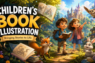 create magical children book illustration and storybook art