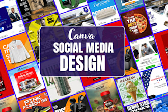 design social media, facebook, instagram posts and canva templates