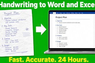 convert handwritten notes or scans into word or excel