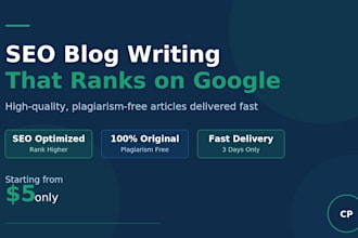 write SEO blog posts and articles for your website