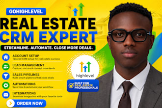 setup real estate crm, gohighlevel, follow up boss and kvcore automation