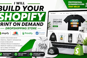 build shopify print on demand printful printify ecwid pod store dropshipping