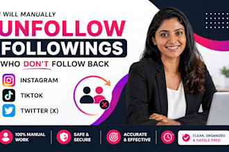 manually unfollow instagram, tiktok followings