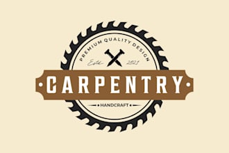 design vintage retro badge carpentry logo